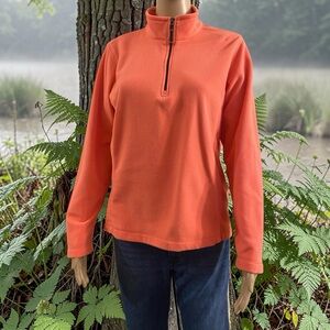 Lands' End Women's Orange Quarter-Zip Sweatshirt